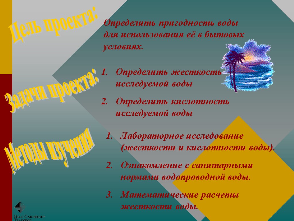 Определить пригодность воды для использования её в бытовых условиях. Определить жесткость исследуемой воды Определить